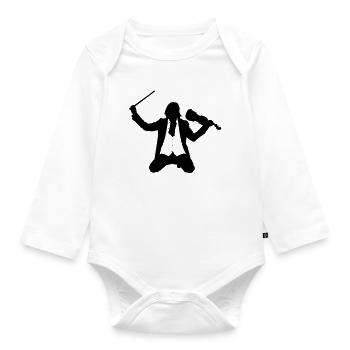 violinist - Organic Longsleeve Baby Bodysuit - white - Front