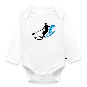 stand up paddling - Organic Longsleeve Baby Bodysuit - white - Front