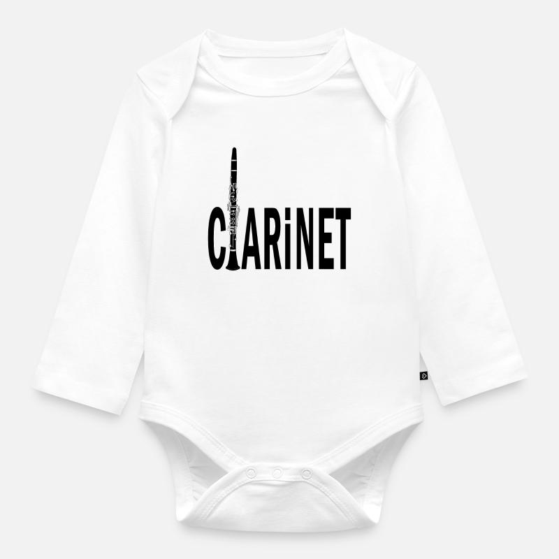 Texte de clarinette - Body Bébé bio manches longues - blanc