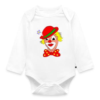 clown - Organic Longsleeve Baby Bodysuit - white - Front