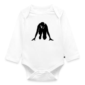 runner start - Organic Longsleeve Baby Bodysuit - white - Front