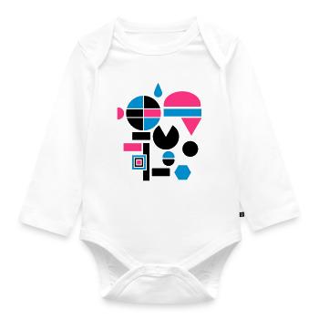 verschiedene Formen - Baby Bio-Langarm-Body - Weiß - Vorne