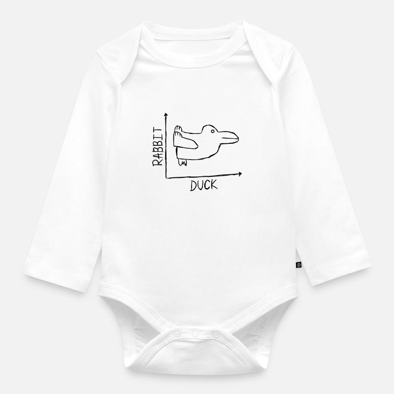 Rabbit Duck - Baby Bio-Langarm-Body - Weiß