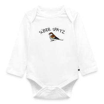 Süßer Spatz - Baby Bio-Langarm-Body - Weiß - Vorne