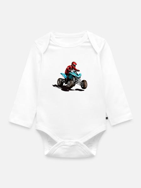Quad - Baby Bio-Langarm-Body - Weiß