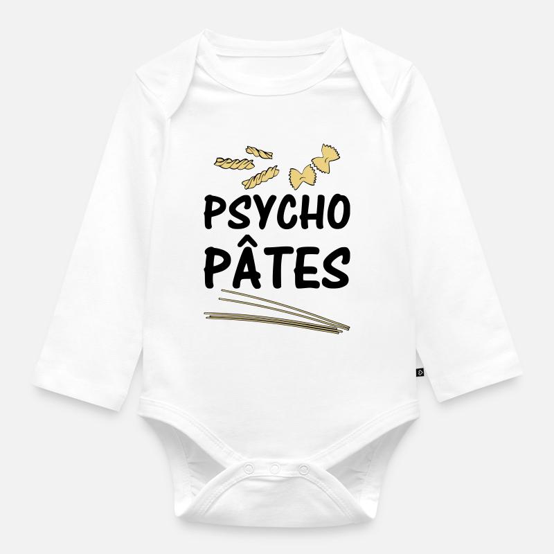 Psycho Pâtes - Body Bébé bio manches longues - blanc