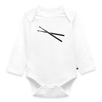 drums - Organic Longsleeve Baby Bodysuit - white - Front