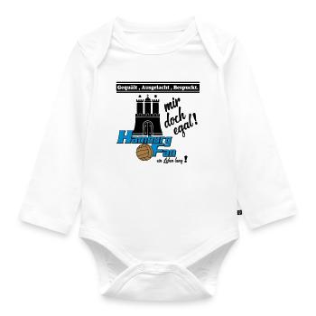 Hamburg , Tradition , Fußball , Fan Leben (25) - Baby Bio-Langarm-Body - Weiß - Vorne