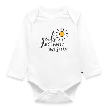Girl Power Design Inspirierende Sonne - Baby Bio-Langarm-Body - Weiß - Vorne