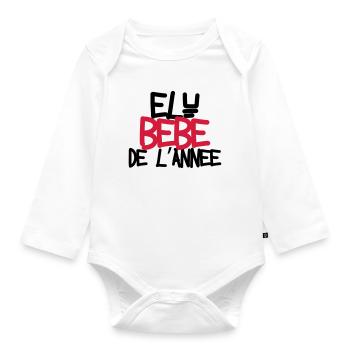 Bébé de l'année ! - Organic Longsleeve Baby Bodysuit - white - Front