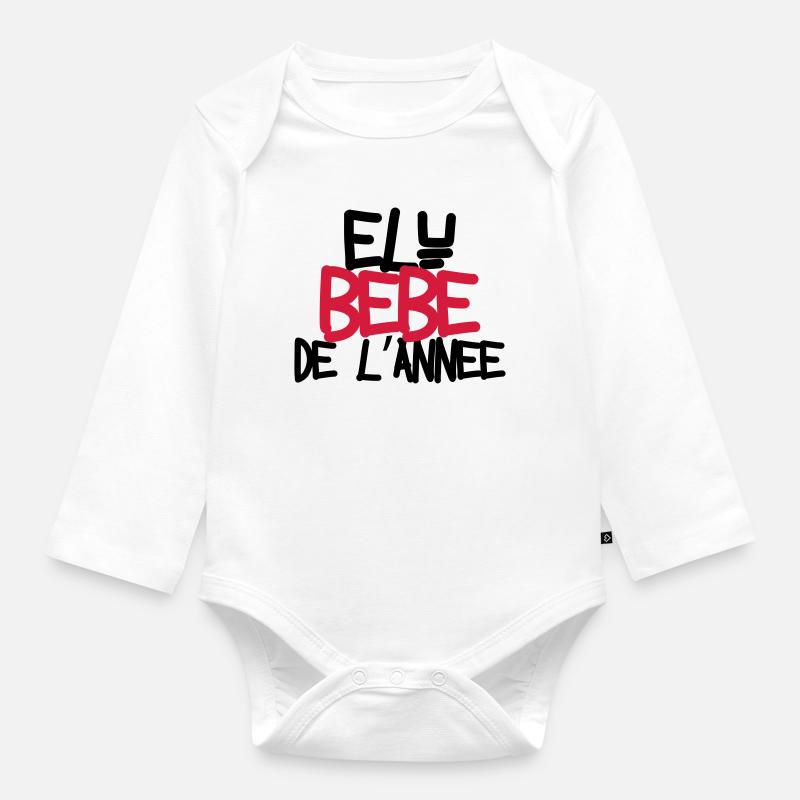 Bébé de l'année ! - Body Bébé bio manches longues - blanc