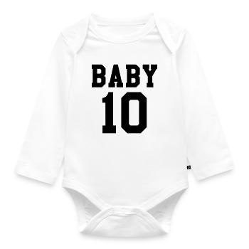 Baby 10 - Organic Longsleeve Baby Bodysuit - white - Front