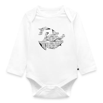 binary code - Organic Longsleeve Baby Bodysuit - white - Front