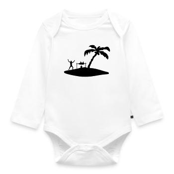 grillen tanzen speise insel - Baby Bio-Langarm-Body - Weiß - Vorne
