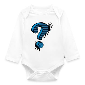 Un point d'interrogation graffiti - Body Bébé bio manches longues - blanc - Devant