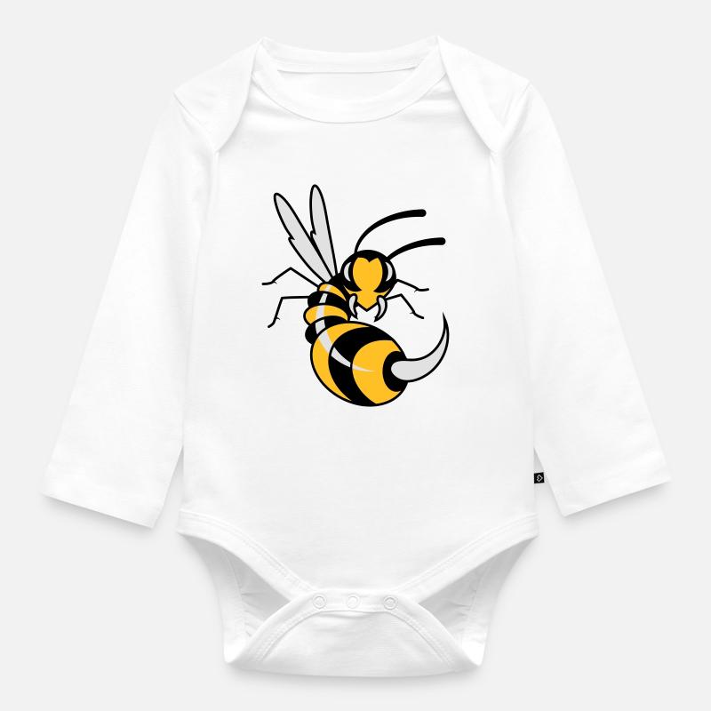 une guêpe avec une énorme piqûre - Body Bébé bio manches longues - blanc