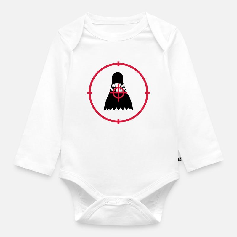 Badminton - Baby Bio-Langarm-Body - Weiß