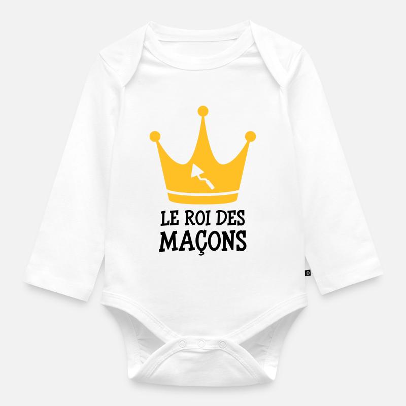 Le Roi des Maçon ! - Body Bébé bio manches longues - blanc
