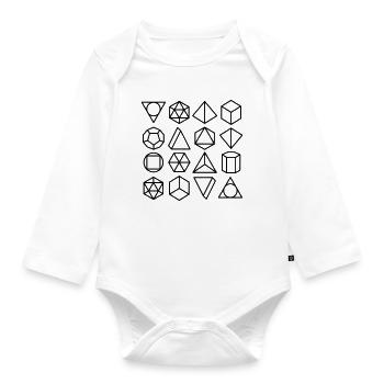 mathematical geometry - Organic Longsleeve Baby Bodysuit - white - Front