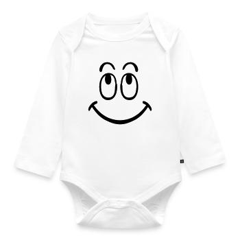 smiley - Baby Bio-Langarm-Body - Weiß - Vorne