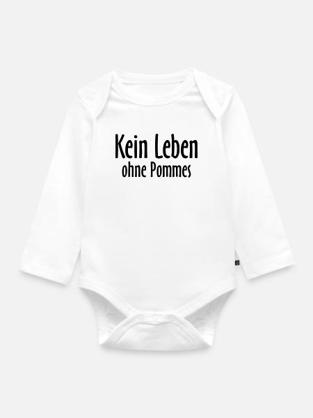 Kein Leben ohne Pommes - Baby Bio-Langarm-Body - Weiß