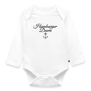 Hamburger Deern Classic Anker Hamburg - Baby Bio-Langarm-Body - Weiß - Vorne