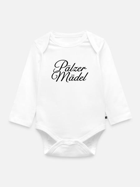 Pälzer Mädel Klassisch - Mädchen aus der Pfalz - Baby Bio-Langarm-Body - Weiß