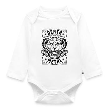 Death Metal Teufel 666 Headbanger - Organic Longsleeve Baby Bodysuit - white - Front