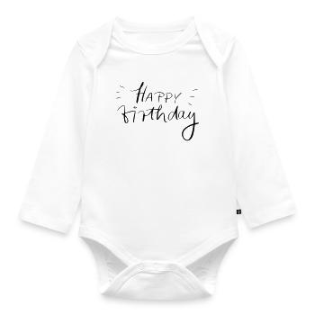 Joyeux anniversaire - Body Bébé bio manches longues - blanc - Devant