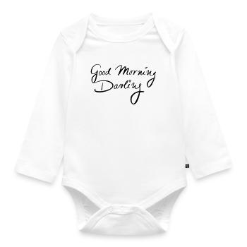 Good Morning Darling - Organic Longsleeve Baby Bodysuit - white - Front