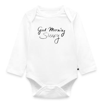 Good Morning Sleepy - Organic Longsleeve Baby Bodysuit - white - Front