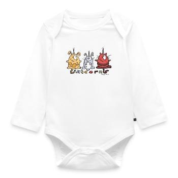 Einhorn Trio - Baby Bio-Langarm-Body - Weiß - Vorne