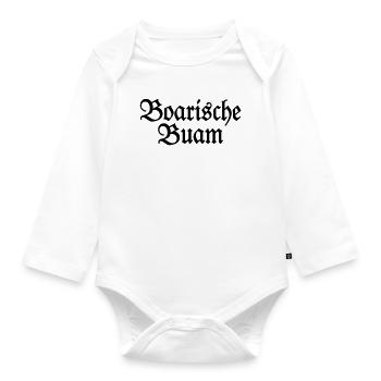Boarische Buam - Die Jungs aus Bayern - Baby Bio-Langarm-Body - Weiß - Vorne