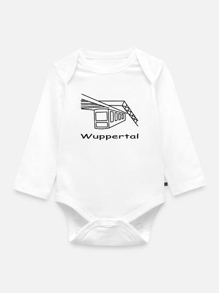schwebebahn wuppertal - Baby Bio-Langarm-Body - Weiß