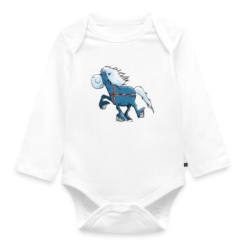 Isländer mit Flagge - Baby Bio-Langarm-Body - Weiß - Vorne