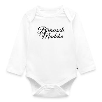 Bönnsch Mädche - Ein Mädel aus Bonn am Rhein - Baby Bio-Langarm-Body - Weiß - Vorne