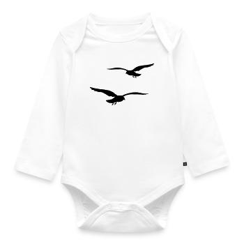 fliegende moewen vogel urlaub - Baby Bio-Langarm-Body - Weiß - Vorne