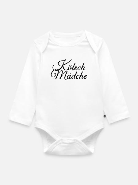 Kölsch Mädche - Frauen, Mädels, Mädchen aus Köln - Baby Bio-Langarm-Body - Weiß