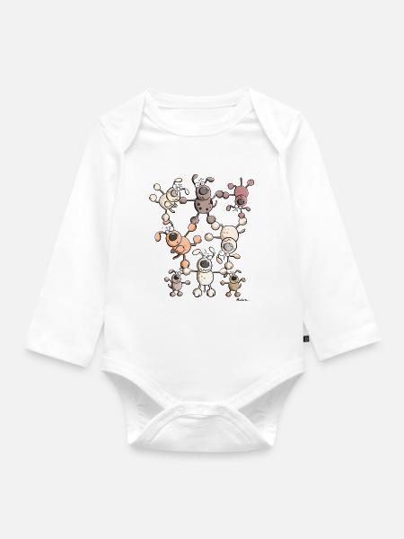 Hunde Zirkus - Baby Bio-Langarm-Body - Weiß