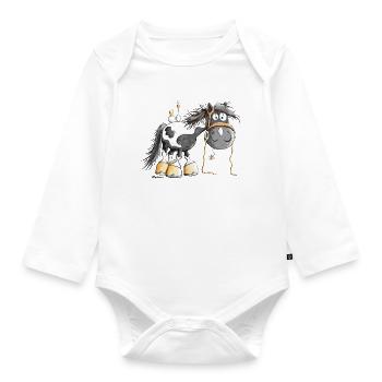 Sweet Pinto Horse - Organic Longsleeve Baby Bodysuit - white - Front