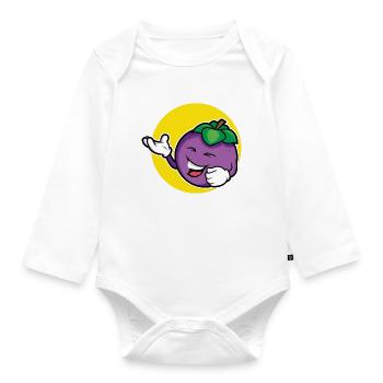 Lustige Pflaume - Baby Bio-Langarm-Body - Weiß - Vorne