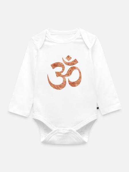 OM Zeichen - Baby Bio-Langarm-Body - Weiß