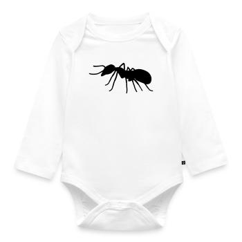 Ant - Organic Longsleeve Baby Bodysuit - white - Front