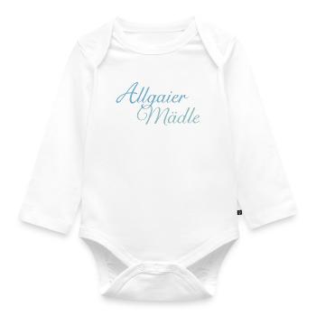 Allgaier Mädle Mädchen aus dem Allgäu (Hell) - Baby Bio-Langarm-Body - Weiß - Vorne