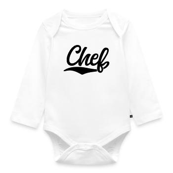 Chef - Baby Bio-Langarm-Body - Weiß - Vorne