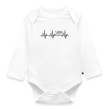 Herzschlag Rostock Greif - Baby Bio-Langarm-Body - Weiß - Vorne