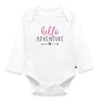 Abenteuer-Design - Baby Bio-Langarm-Body - Weiß - Vorne
