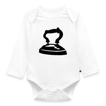 ironing - Organic Longsleeve Baby Bodysuit - white - Front