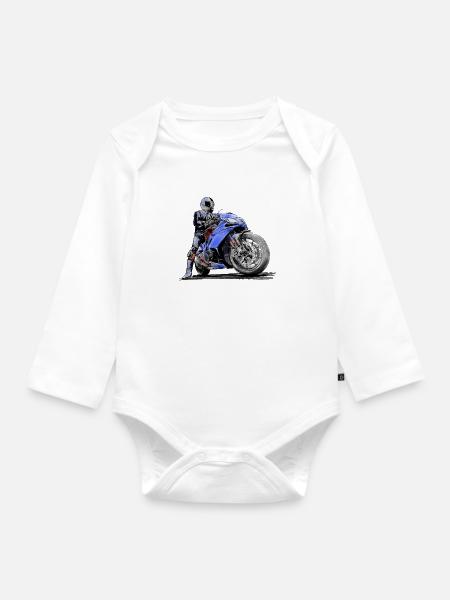Motorrad - Baby Bio-Langarm-Body - Weiß