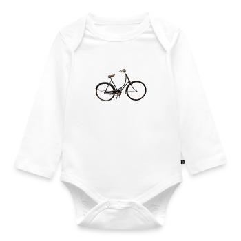 Female bike - Organic Longsleeve Baby Bodysuit - white - Front